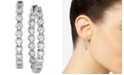 Macy's Diamond (1-1/2 ct. t.w.) Inside-Out Oval Medium Hoop Earrings in 14k White or Yellow Gold, 1.25"
